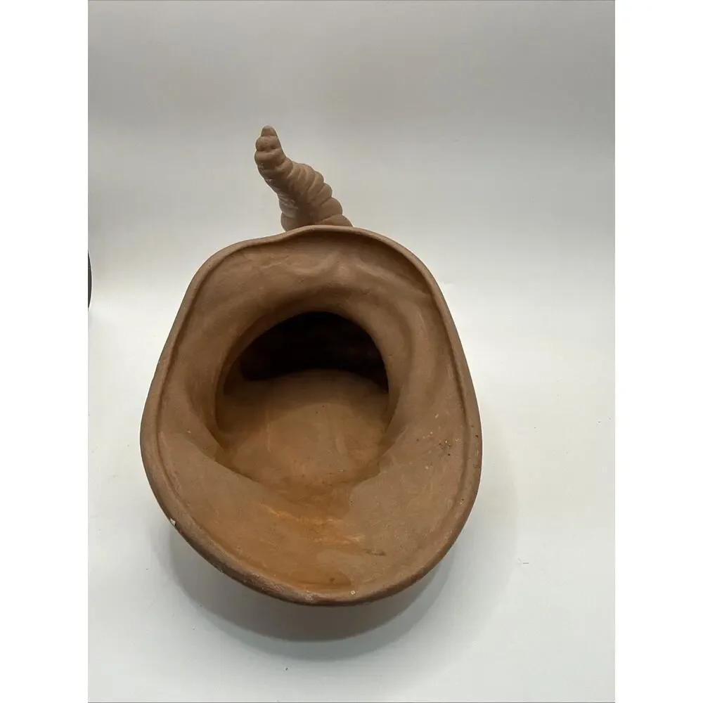 Cornucopia Horn of Plenty Ceramic Pottery Vase Container *